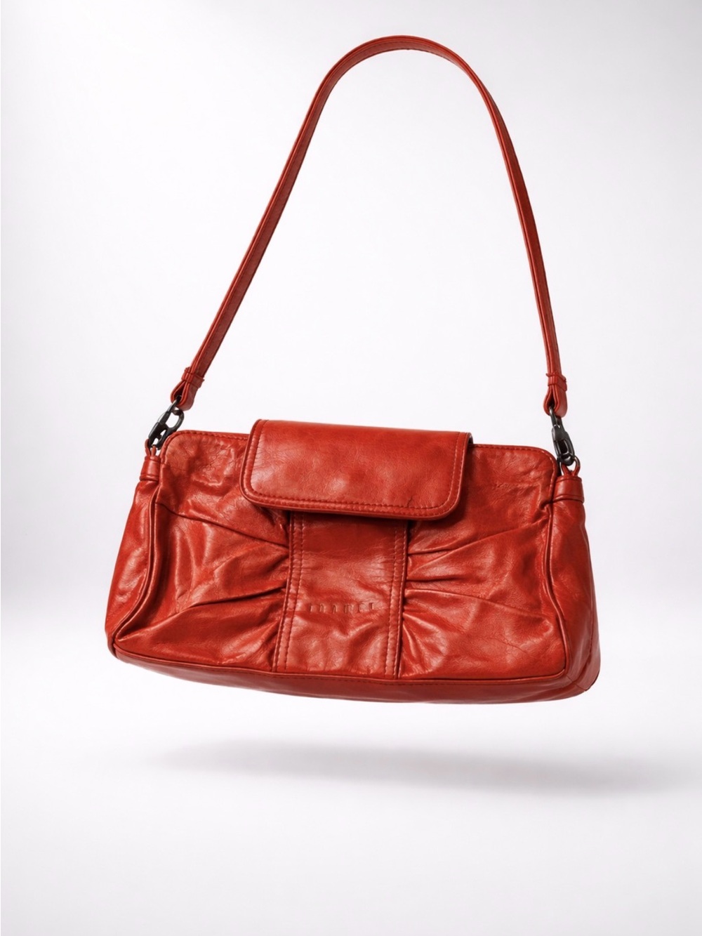 Vintage Red leather Janel Satchel with Glossy Finish and Adjustable Strap - Picture 2 of 8